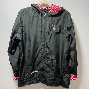 Disney Parks Shanghai Resort Minnie Mouse Polka Dot Windbreaker Zip Up Jacket